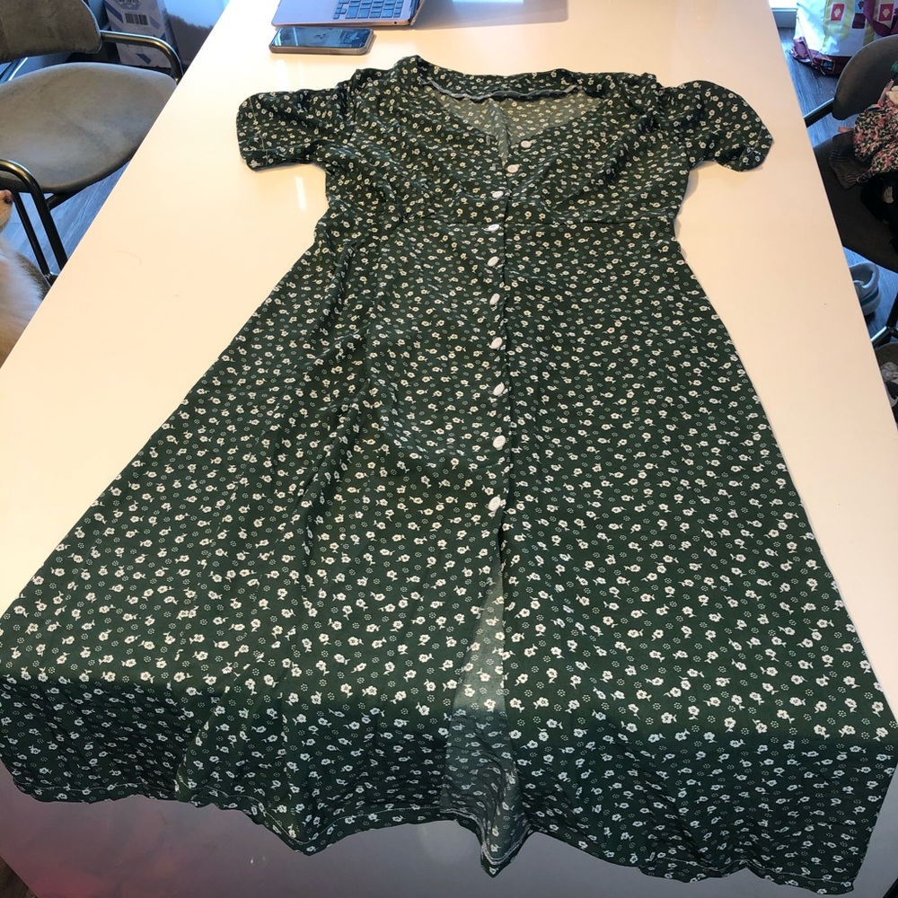 SHEin Green Button Down Dress